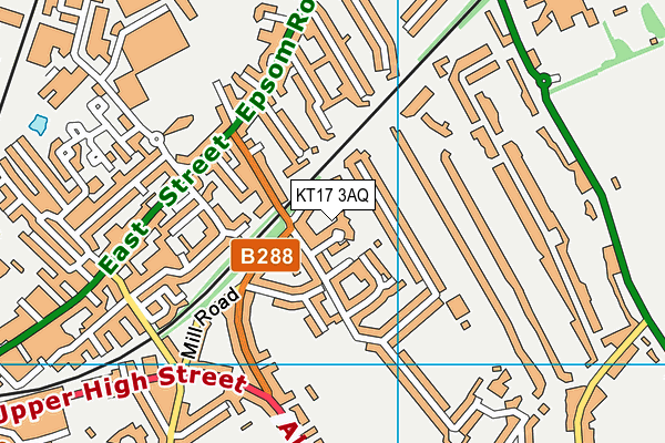KT17 3AQ map - OS VectorMap District (Ordnance Survey) KT17 3AQ map - OS VectorMap District (Ordnance Survey)