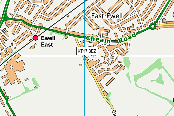 KT17 3EZ map - OS VectorMap District (Ordnance Survey) KT17 3EZ map - OS VectorMap District (Ordnance Survey)