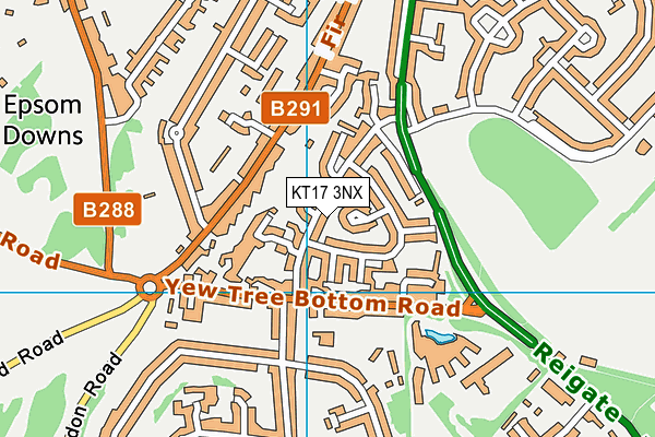 KT17 3NX map - OS VectorMap District (Ordnance Survey) KT17 3NX map - OS VectorMap District (Ordnance Survey)