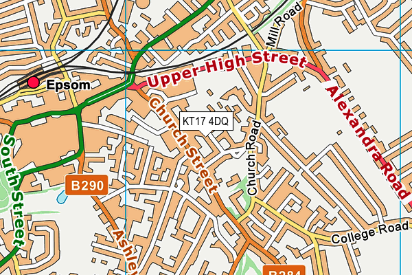 KT17 4DQ map - OS VectorMap District (Ordnance Survey) KT17 4DQ map - OS VectorMap District (Ordnance Survey)