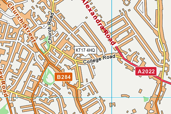 KT17 4HQ map - OS VectorMap District (Ordnance Survey) KT17 4HQ map - OS VectorMap District (Ordnance Survey)