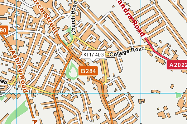 KT17 4LG map - OS VectorMap District (Ordnance Survey) KT17 4LG map - OS VectorMap District (Ordnance Survey)