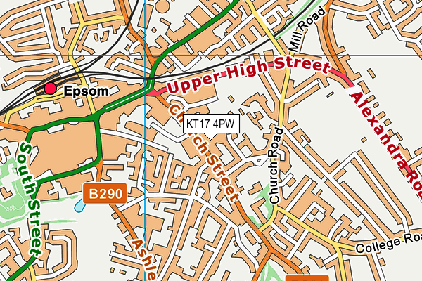 KT17 4PW map - OS VectorMap District (Ordnance Survey) KT17 4PW map - OS VectorMap District (Ordnance Survey)