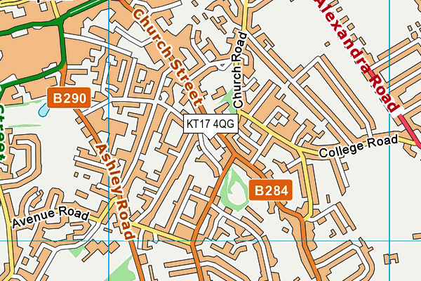 KT17 4QG map - OS VectorMap District (Ordnance Survey) KT17 4QG map - OS VectorMap District (Ordnance Survey)