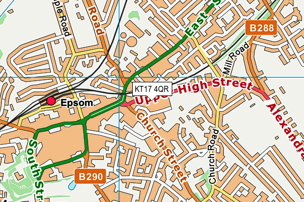 KT17 4QR map - OS VectorMap District (Ordnance Survey) KT17 4QR map - OS VectorMap District (Ordnance Survey)