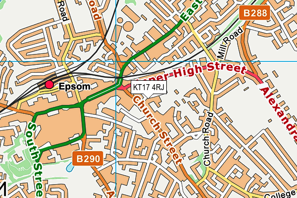 KT17 4RJ map - OS VectorMap District (Ordnance Survey) KT17 4RJ map - OS VectorMap District (Ordnance Survey)
