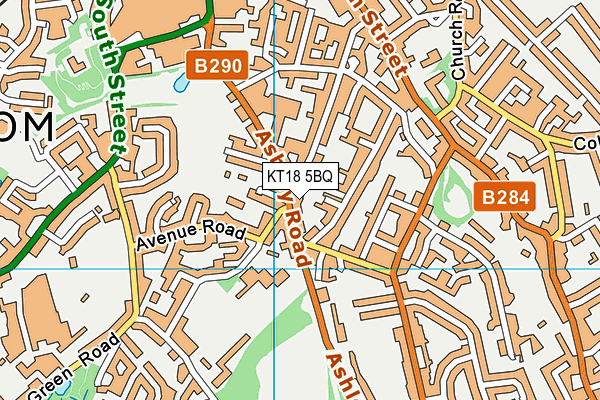 KT18 5BQ map - OS VectorMap District (Ordnance Survey) KT18 5BQ map - OS VectorMap District (Ordnance Survey)