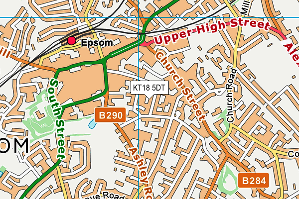 KT18 5DT map - OS VectorMap District (Ordnance Survey) KT18 5DT map - OS VectorMap District (Ordnance Survey)