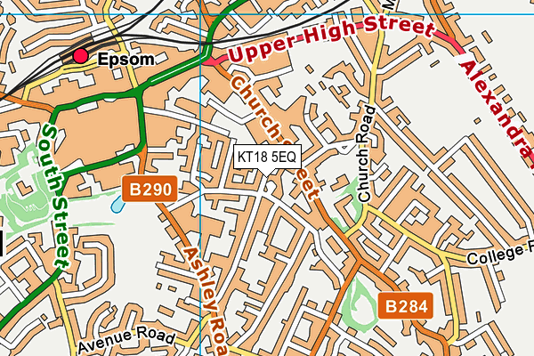KT18 5EQ map - OS VectorMap District (Ordnance Survey) KT18 5EQ map - OS VectorMap District (Ordnance Survey)