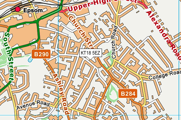 KT18 5EZ map - OS VectorMap District (Ordnance Survey) KT18 5EZ map - OS VectorMap District (Ordnance Survey)