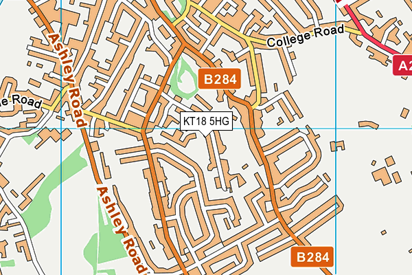 KT18 5HG map - OS VectorMap District (Ordnance Survey) KT18 5HG map - OS VectorMap District (Ordnance Survey)