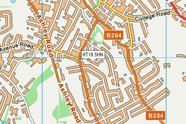 KT18 5HN map - OS VectorMap District (Ordnance Survey) KT18 5HN map - OS VectorMap District (Ordnance Survey)