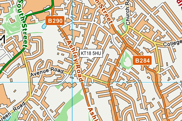 KT18 5HU map - OS VectorMap District (Ordnance Survey) KT18 5HU map - OS VectorMap District (Ordnance Survey)