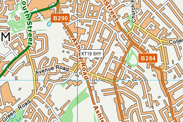KT18 5HY map - OS VectorMap District (Ordnance Survey) KT18 5HY map - OS VectorMap District (Ordnance Survey)
