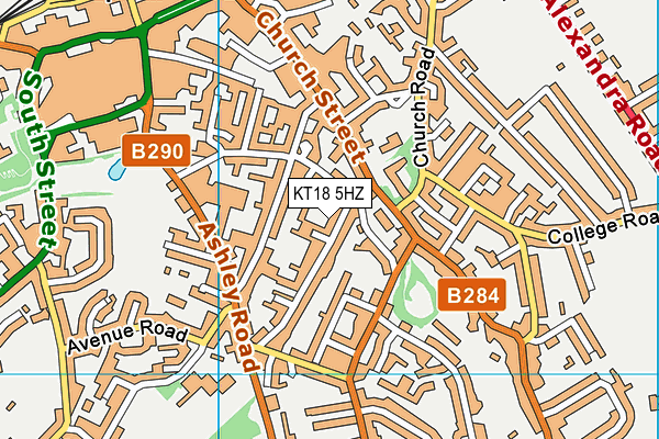 KT18 5HZ map - OS VectorMap District (Ordnance Survey) KT18 5HZ map - OS VectorMap District (Ordnance Survey)