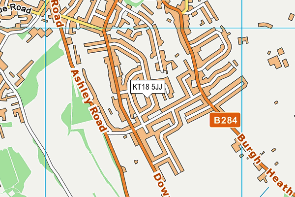 KT18 5JJ map - OS VectorMap District (Ordnance Survey) KT18 5JJ map - OS VectorMap District (Ordnance Survey)