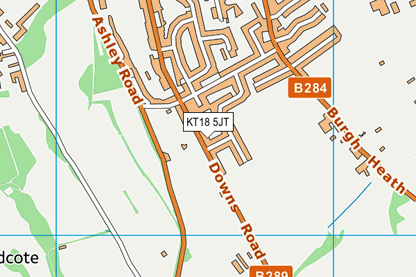 KT18 5JT map - OS VectorMap District (Ordnance Survey) KT18 5JT map - OS VectorMap District (Ordnance Survey)