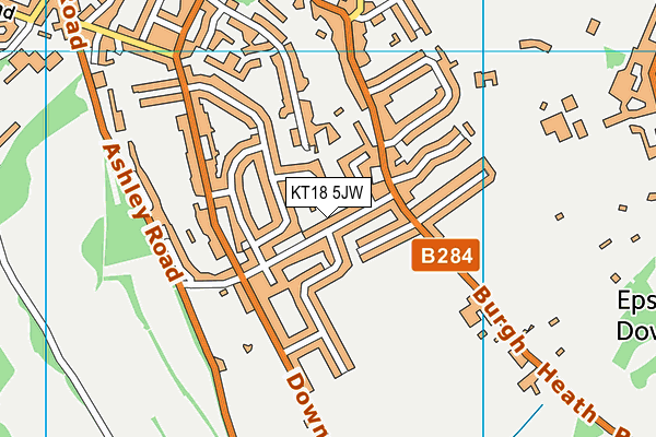 KT18 5JW map - OS VectorMap District (Ordnance Survey) KT18 5JW map - OS VectorMap District (Ordnance Survey)