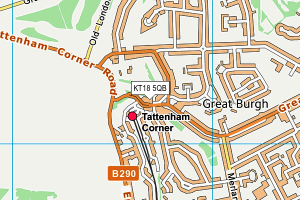 KT18 5QB map - OS VectorMap District (Ordnance Survey) KT18 5QB map - OS VectorMap District (Ordnance Survey)