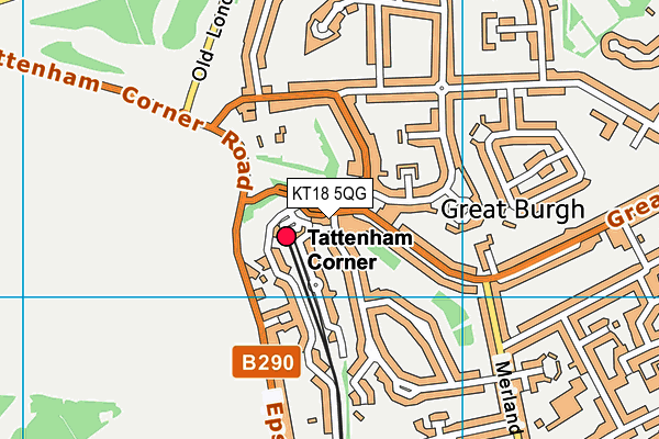 KT18 5QG map - OS VectorMap District (Ordnance Survey) KT18 5QG map - OS VectorMap District (Ordnance Survey)