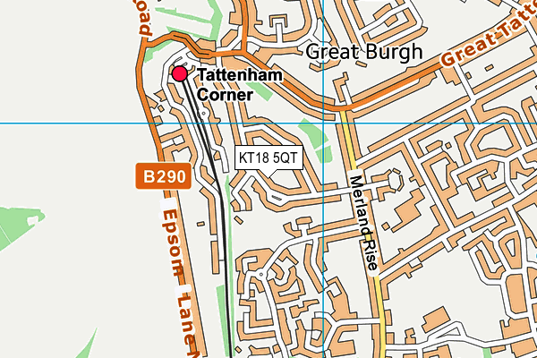 KT18 5QT map - OS VectorMap District (Ordnance Survey) KT18 5QT map - OS VectorMap District (Ordnance Survey)
