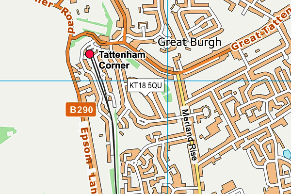 KT18 5QU map - OS VectorMap District (Ordnance Survey)