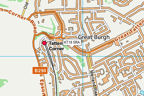 KT18 5RA map - OS VectorMap District (Ordnance Survey) KT18 5RA map - OS VectorMap District (Ordnance Survey)