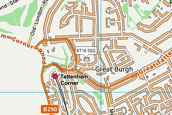 KT18 5SQ map - OS VectorMap District (Ordnance Survey) KT18 5SQ map - OS VectorMap District (Ordnance Survey)