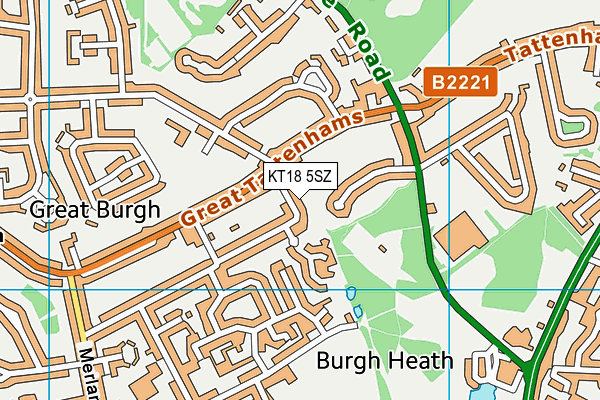 KT18 5SZ map - OS VectorMap District (Ordnance Survey) KT18 5SZ map - OS VectorMap District (Ordnance Survey)