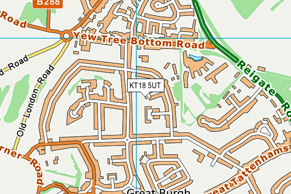 KT18 5UT map - OS VectorMap District (Ordnance Survey) KT18 5UT map - OS VectorMap District (Ordnance Survey)