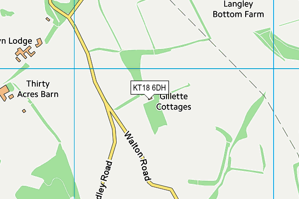 KT18 6DH map - OS VectorMap District (Ordnance Survey) KT18 6DH map - OS VectorMap District (Ordnance Survey)