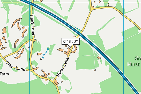 KT18 6DY map - OS VectorMap District (Ordnance Survey) KT18 6DY map - OS VectorMap District (Ordnance Survey)