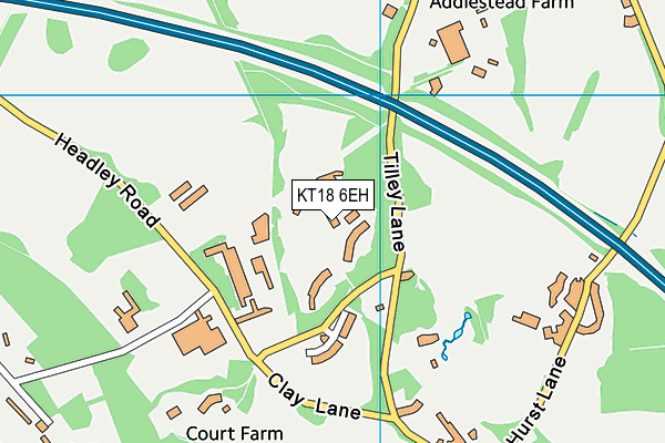 KT18 6EH map - OS VectorMap District (Ordnance Survey) KT18 6EH map - OS VectorMap District (Ordnance Survey)