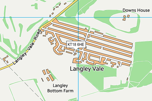 KT18 6HE map - OS VectorMap District (Ordnance Survey) KT18 6HE map - OS VectorMap District (Ordnance Survey)
