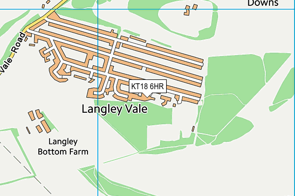 KT18 6HR map - OS VectorMap District (Ordnance Survey)
