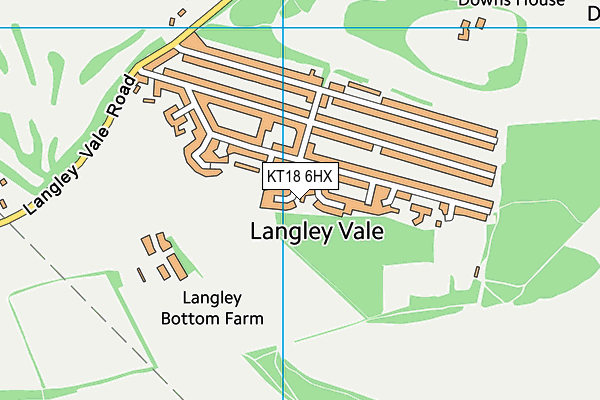 KT18 6HX map - OS VectorMap District (Ordnance Survey) KT18 6HX map - OS VectorMap District (Ordnance Survey)