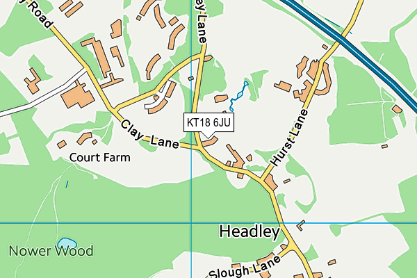 KT18 6JU map - OS VectorMap District (Ordnance Survey) KT18 6JU map - OS VectorMap District (Ordnance Survey)