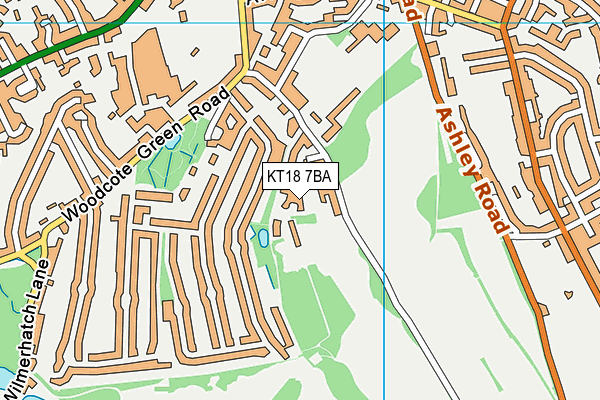 KT18 7BA map - OS VectorMap District (Ordnance Survey) KT18 7BA map - OS VectorMap District (Ordnance Survey)