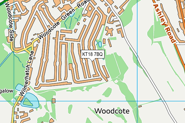 KT18 7BQ map - OS VectorMap District (Ordnance Survey) KT18 7BQ map - OS VectorMap District (Ordnance Survey)
