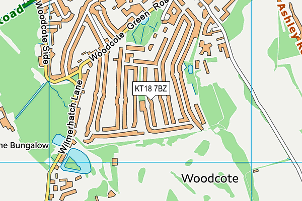 KT18 7BZ map - OS VectorMap District (Ordnance Survey) KT18 7BZ map - OS VectorMap District (Ordnance Survey)