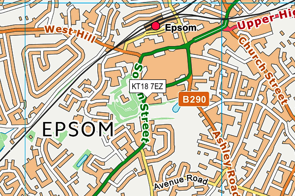 KT18 7EZ map - OS VectorMap District (Ordnance Survey) KT18 7EZ map - OS VectorMap District (Ordnance Survey)