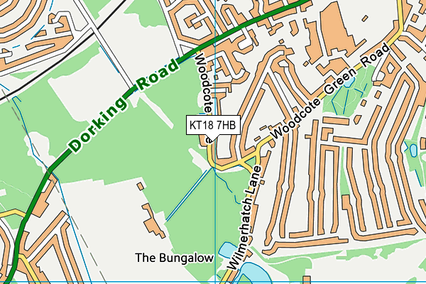 KT18 7HB map - OS VectorMap District (Ordnance Survey) KT18 7HB map - OS VectorMap District (Ordnance Survey)