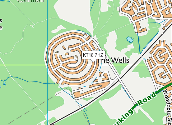 KT18 7HZ map - OS VectorMap District (Ordnance Survey) KT18 7HZ map - OS VectorMap District (Ordnance Survey)