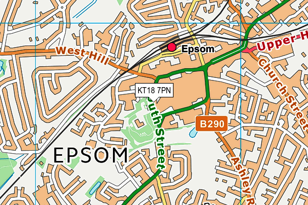 KT18 7PN map - OS VectorMap District (Ordnance Survey) KT18 7PN map - OS VectorMap District (Ordnance Survey)