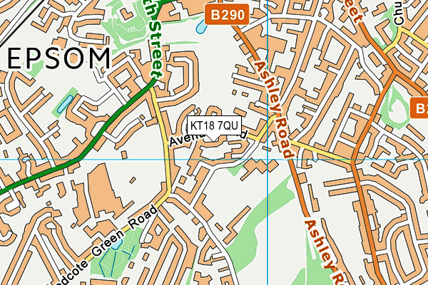 KT18 7QU map - OS VectorMap District (Ordnance Survey) KT18 7QU map - OS VectorMap District (Ordnance Survey)