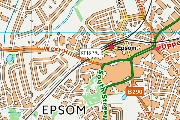 KT18 7RJ map - OS VectorMap District (Ordnance Survey) KT18 7RJ map - OS VectorMap District (Ordnance Survey)
