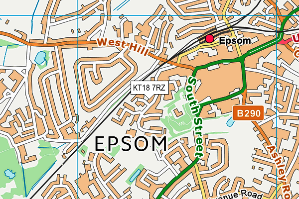 KT18 7RZ map - OS VectorMap District (Ordnance Survey) KT18 7RZ map - OS VectorMap District (Ordnance Survey)