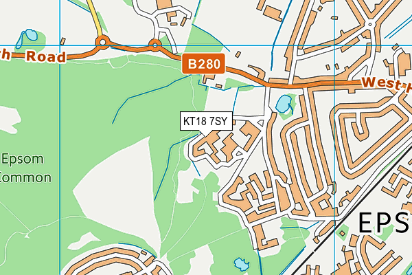 KT18 7SY map - OS VectorMap District (Ordnance Survey) KT18 7SY map - OS VectorMap District (Ordnance Survey)