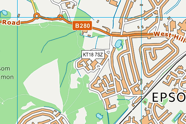 KT18 7SZ map - OS VectorMap District (Ordnance Survey) KT18 7SZ map - OS VectorMap District (Ordnance Survey)