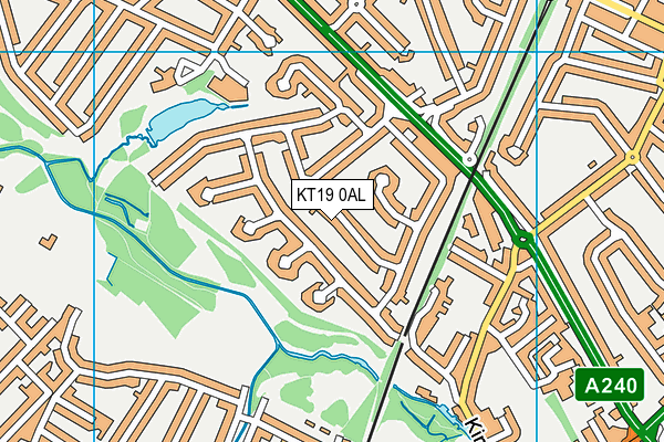 KT19 0AL map - OS VectorMap District (Ordnance Survey) KT19 0AL map - OS VectorMap District (Ordnance Survey)
